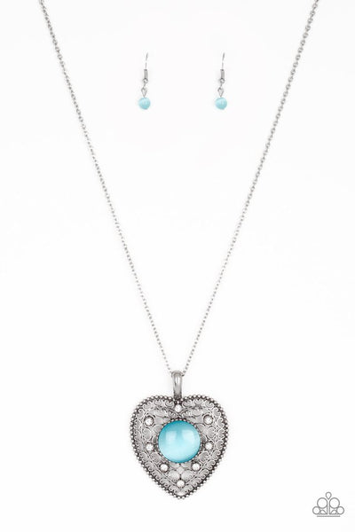 Paparazzi Necklace - One Heart - Blue