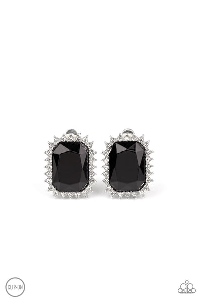 Paparazzi Earring - Insta-Famous Black Clip-On