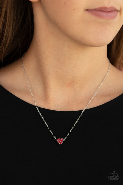 Paparazzi Necklace - Hit 'Em Where It HEARTS - Red