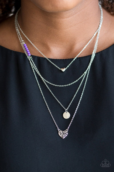 Paparazzi Necklace - Gypsy Heart - Purple