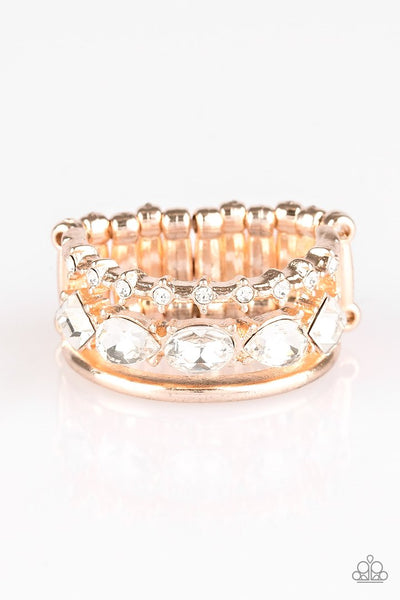 Paparazzi Ring - Backstage Sparkle - Rose Gold