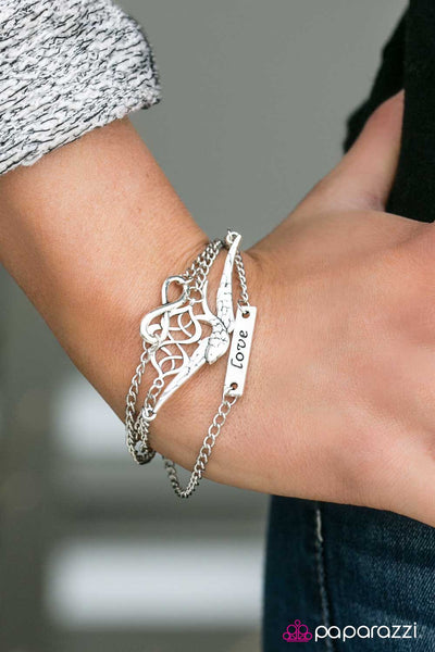 Paparazzi Bracelet - Then Love Swooped In - Silver