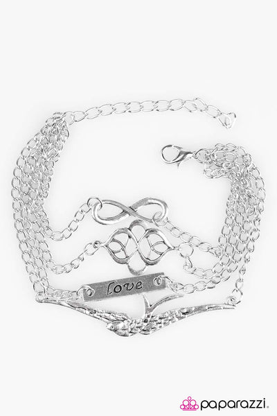 Paparazzi Bracelet - Then Love Swooped In - Silver