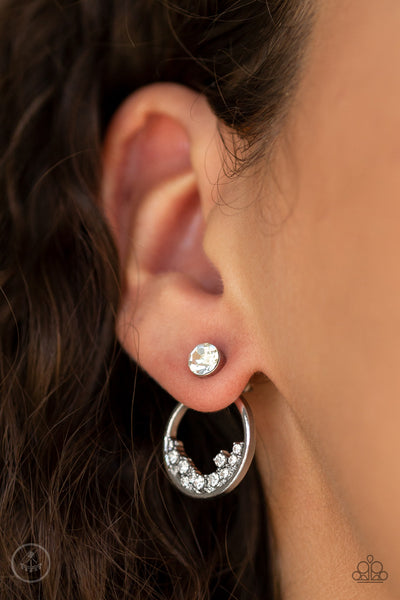 Paparazzi Earring - Rich Blitz - White