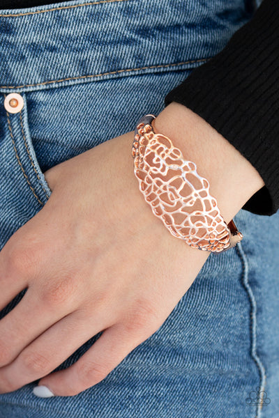 Paparazzi Bracelet - Airy Asymmetry - Rose Gold