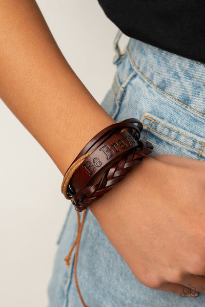 Paparazzi Bracelet - Brave Soul - Brown Urban