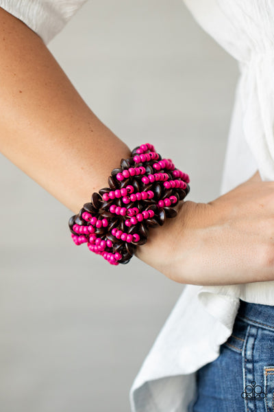 Paparazzi Bracelet - Cozy In Cozumel - Pink