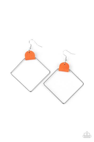 Paparazzi Earring - Friends Of A LEATHER - Orange