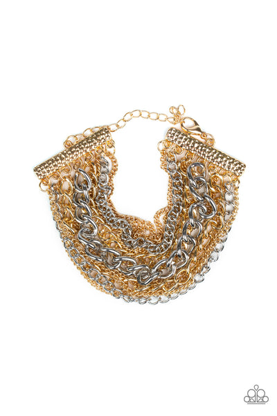 Paparazzi Bracelet - Metallic Horizon - Gold Multi