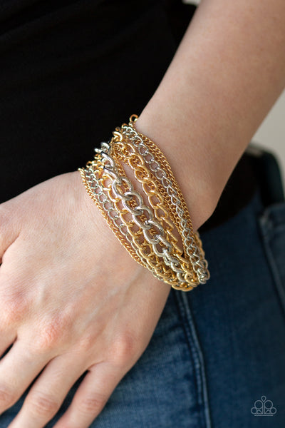 Paparazzi Bracelet - Metallic Horizon - Gold Multi