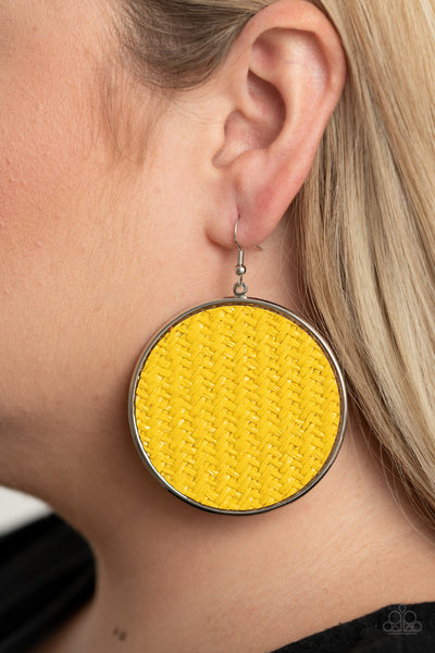Paparazzi Earring - Wonderfully Woven - Yellow