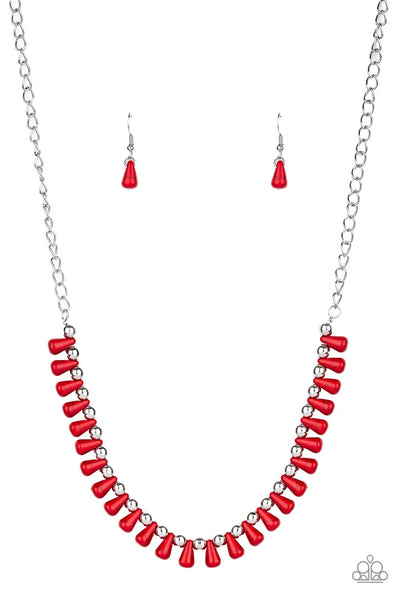 Paparazzi Necklace - Extinct Species - Red