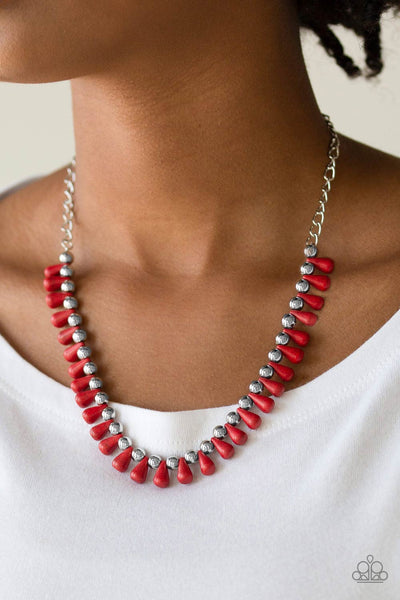 Paparazzi Necklace - Extinct Species - Red