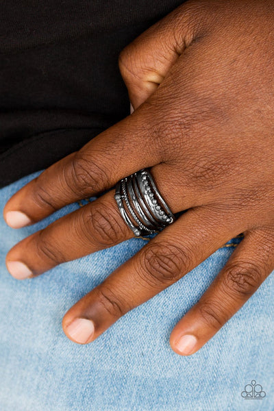 Paparazzi Ring - The STEEL Of Night - Black
