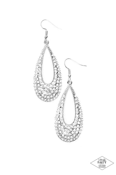 Paparazzi Earring - Big-Time Spender - White