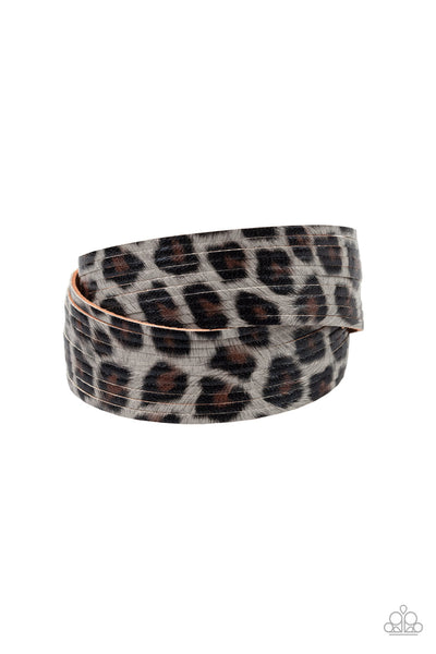 Paparazzi Bracelet - Hey GRRirl - Silver Urban Black Brown Gray