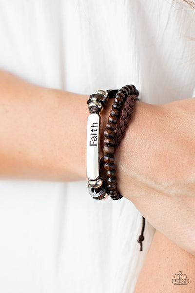 Paparazzi Bracelet - Let Faith Be Your Guide - Brown Urban