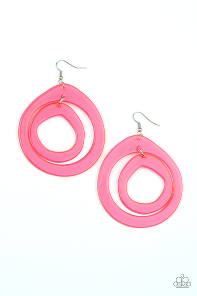 Paparazzi Earring - Show Your True NEONS - Pink