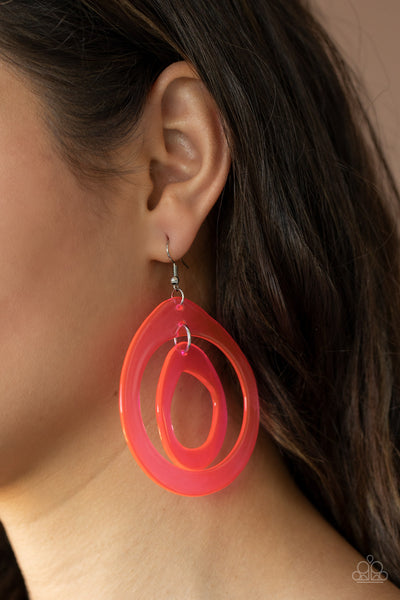 Paparazzi Earring - Show Your True NEONS - Pink