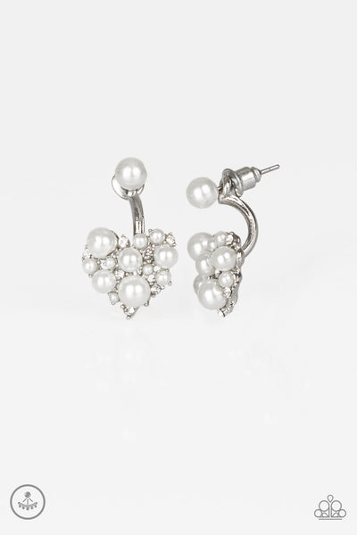 Paparazzi Earring -  Star-Studded Success - White Jackets