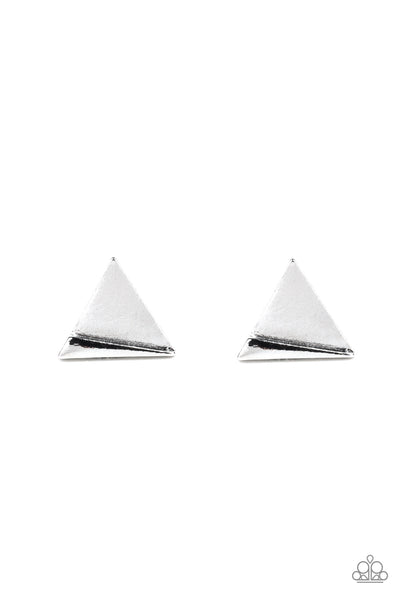Paparazzi Earring - Die TRI-ing - Silver