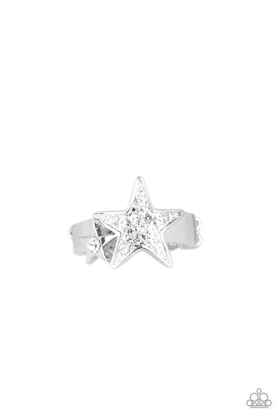Paparazzi Ring - Star-Spangled Starlet - White
