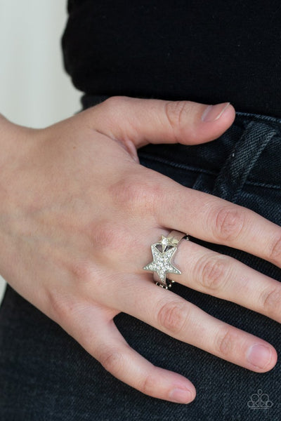 Paparazzi Ring - Star-Spangled Starlet - White