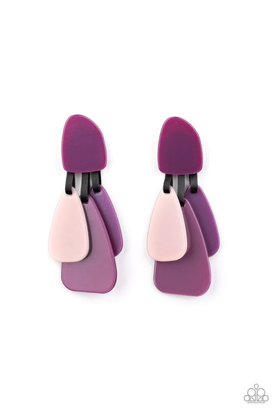 Paparazzi Earring -  All FAUX One - Purple