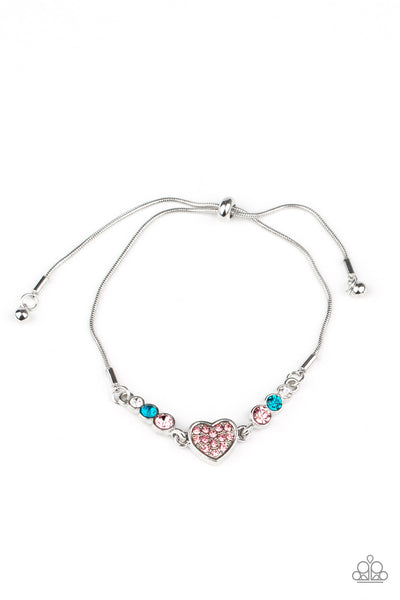 Paparazzi Bracelet - Big-Hearted Beam - Multi Pink Blue