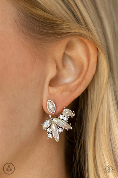 Paparazzi Earring - Deco Dynamite - White Jacket