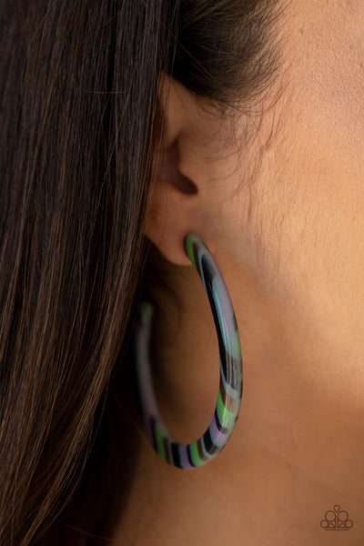 Paparazzi Earrings - Haute-Blooded - Green