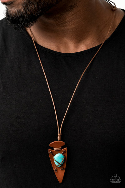 Paparazzi Urban Collection - Hold Your ARROWHEAD Up High - Blue Necklace