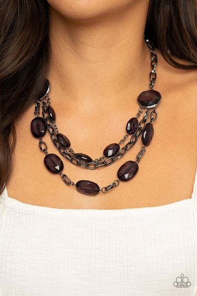 Paparazzi Necklace - I Need A GLOW-cation - Black
