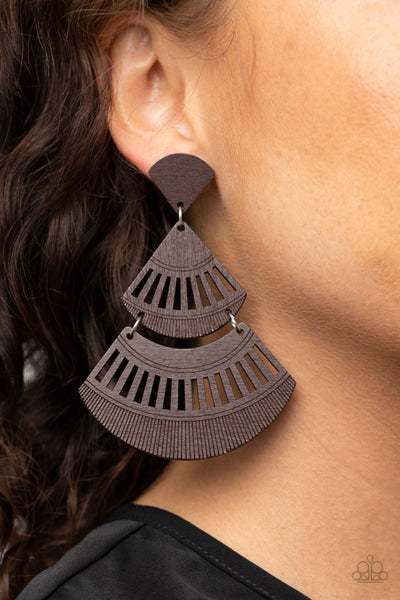Paparazzi Earring -  Oriental Oasis - Brown