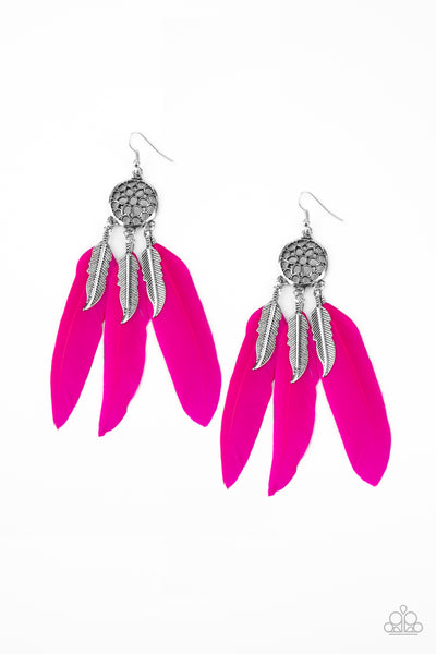Paparazzi Earring - In Your Wildest DREAM-CATCHERS - Pink