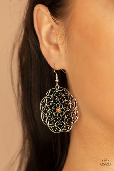 Paparazzi Earring - Botanical Bash - Brown