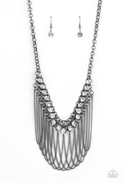 Paparazzi Necklace - Flaunt Your Fringe - Black