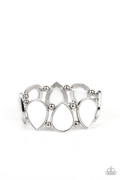 Paparazzi Bracelet - Flamboyant Tease - White