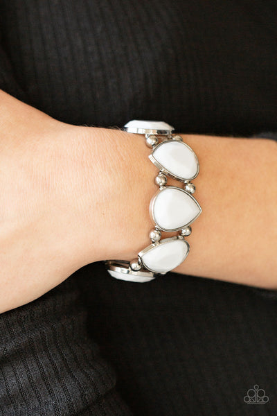 Paparazzi Bracelet - Flamboyant Tease - White