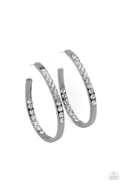 Paparazzi Earring -  Borderline Brilliance - Black