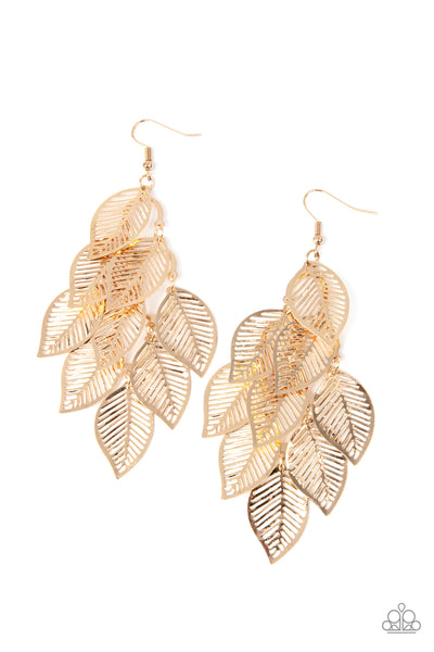 Paparazzi Earring - Limitlessly Leafy - Gold