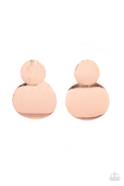 Paparazzi Earring - Here Today, GONG Tomorrow - Copper