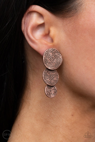 Paparazzi Earring - Ancient Antiquity - Copper