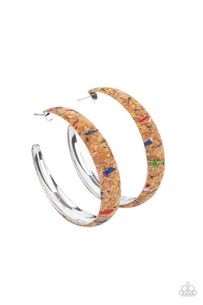 Paparazzi Earring - A CORK In The Road - Multi Hoops