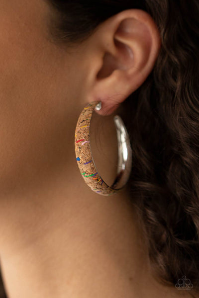 Paparazzi Earring - A CORK In The Road - Multi Hoops
