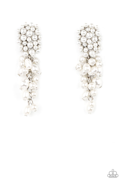 Paparazzi Earring - Fabulously Flattering - White