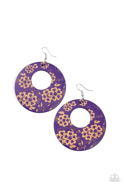 Paparazzi Earring - Galapagos Garden Party - Purple