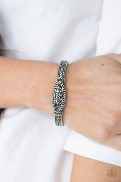 Paparazzi Bracelet - Locked in Luster -  Silver