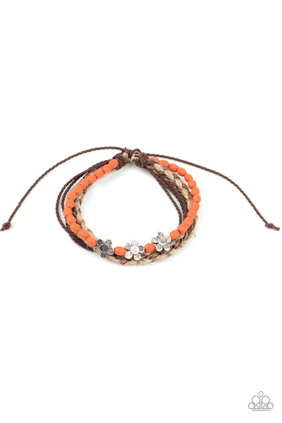 Paparazzi Bracelet - Raffia Remix - Orange Urban