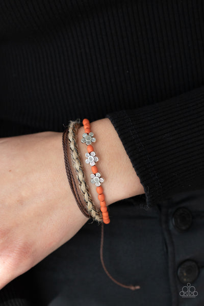 Paparazzi Bracelet - Raffia Remix - Orange Urban